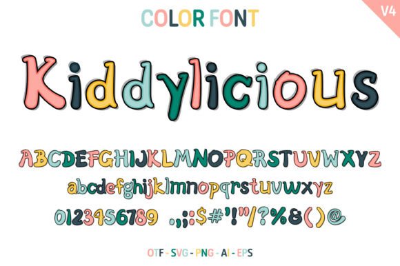 Kiddylicious V4: A Playful Color Font for Web Design