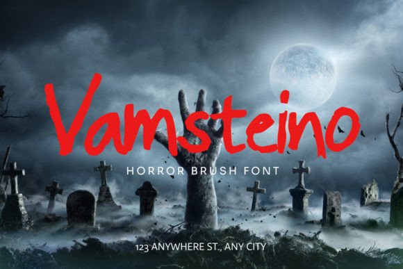 Vamsteino Font: Bold Horror Typography for Brands